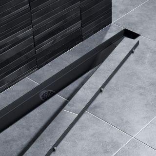 Душевой лоток Timo Drain System DS230210/03 100см с двусторонней панелью plate под плитку чёрный